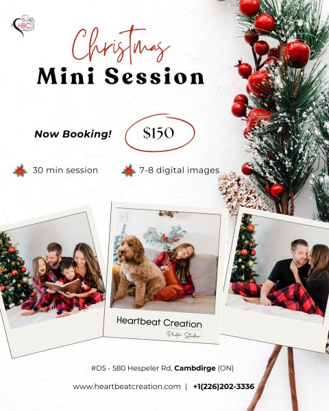 Christmas Photoshoot or Christmas mini sessions in Cambridge and Kitchener